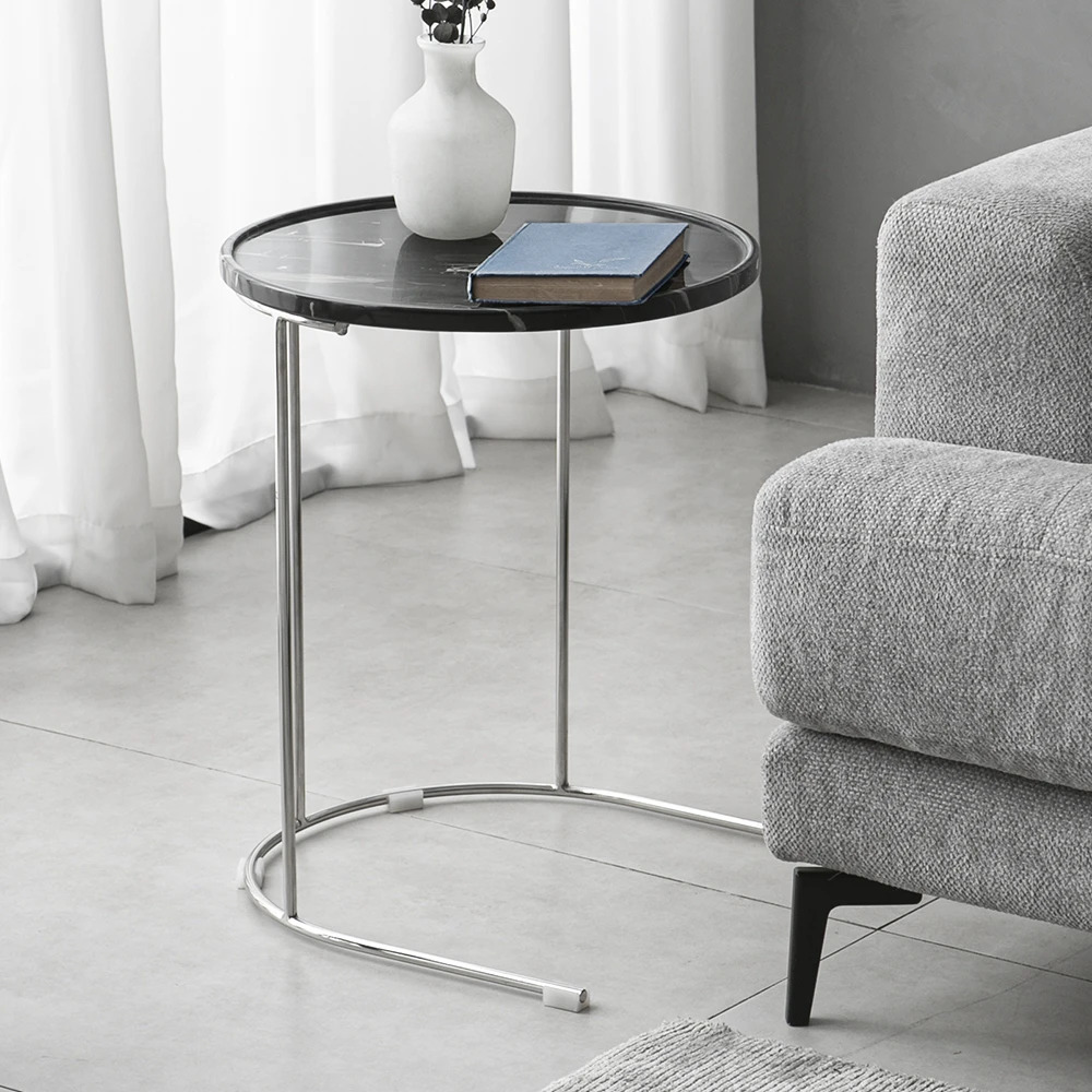 楽天市場】テーブル 大理石 サイドテーブル 円型 エンドテーブル