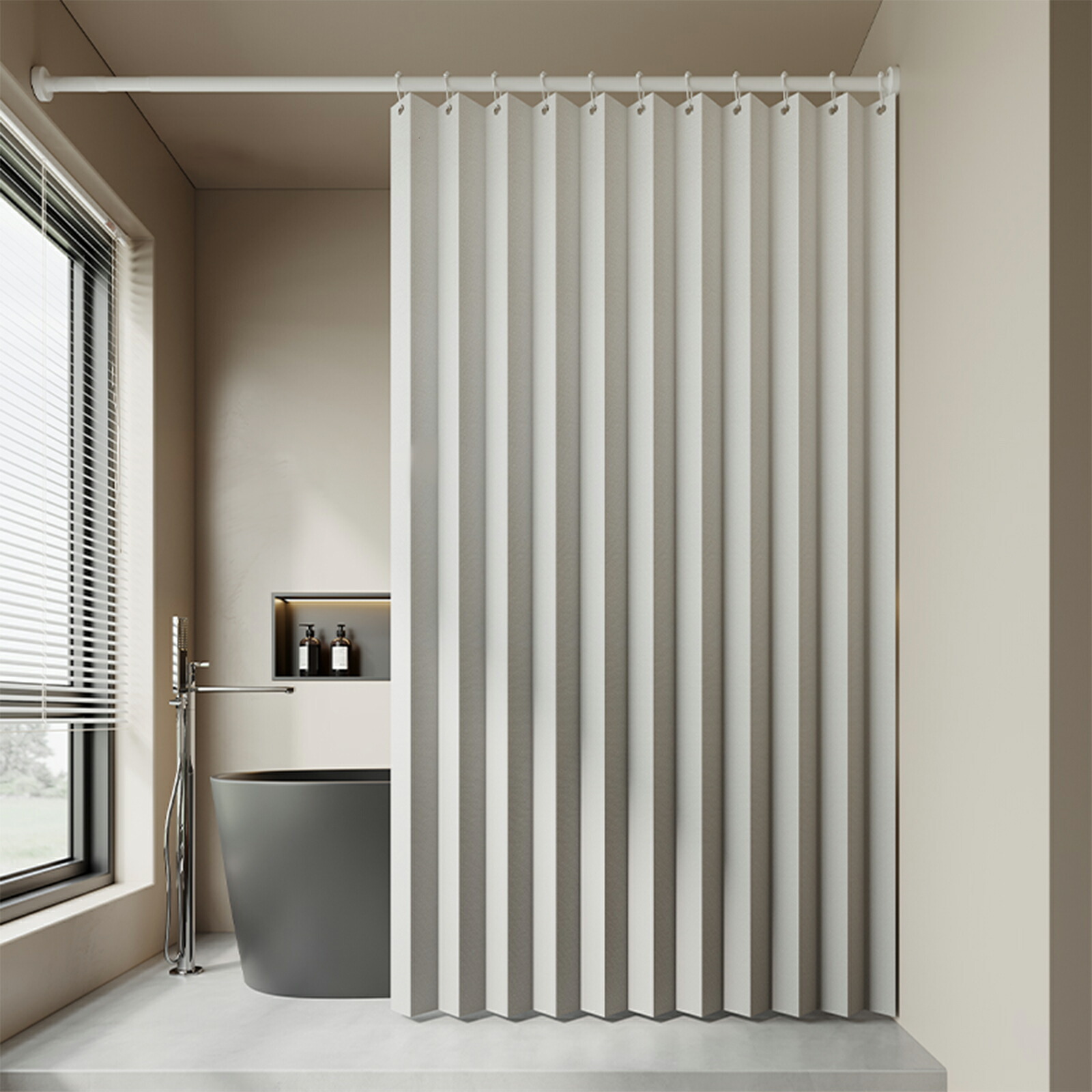 楽天市場】シャワーカーテン グラデーショングレー 幅130 cm ×丈 180cm