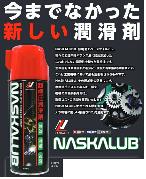 楽天市場】ナスカルブ NASKALUB エアゾール オイルタイプ ルブ 潤滑剤