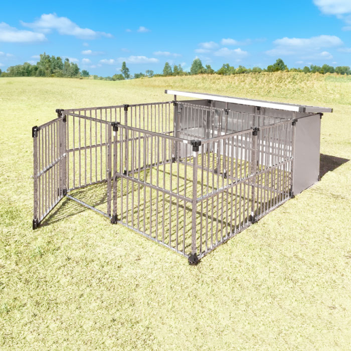 楽天市場】犬小屋 屋外 大型犬 中型犬 ステンレス製 屋根付き 【1.5坪