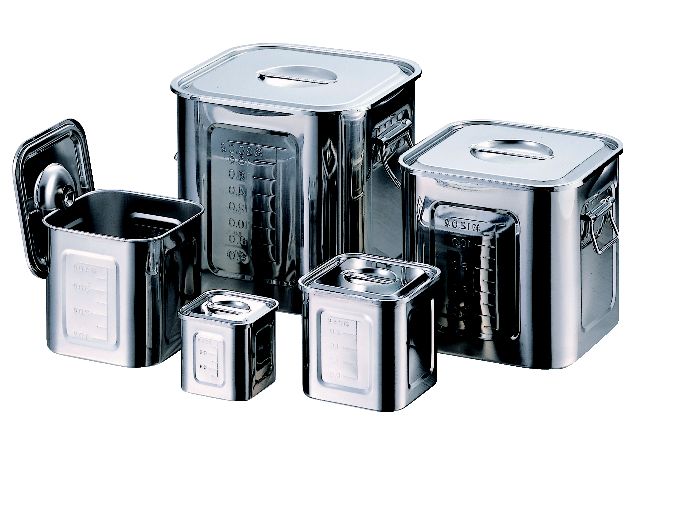 楽天市場】18-8目盛付角キッチンポット16.5cm【ステンレスポット