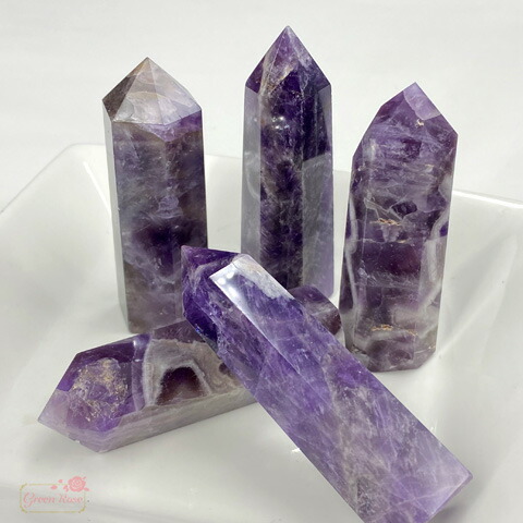 楽天市場】天然石 アメジスト 紫水晶 ポイント 六角柱 置石 開運 原石