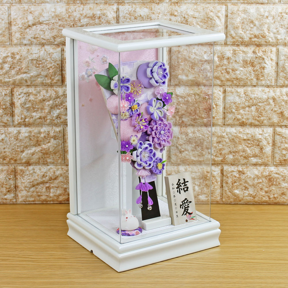 楽天市場】羽子板 初正月 ケース入り(9号 つまみ細工 羽子板飾り (紫