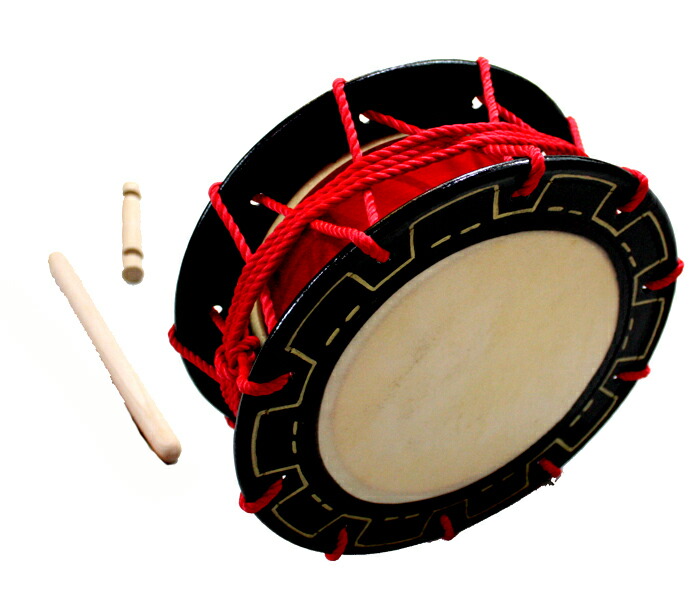 楽天市場】締め太鼓 赤牛皮 直径30cm×高さ11cm エイサー用バチ1本