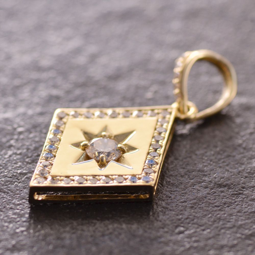 楽天市場】ペンダントトップ メンズ 18金 K18 18K ダイヤモンド 後光