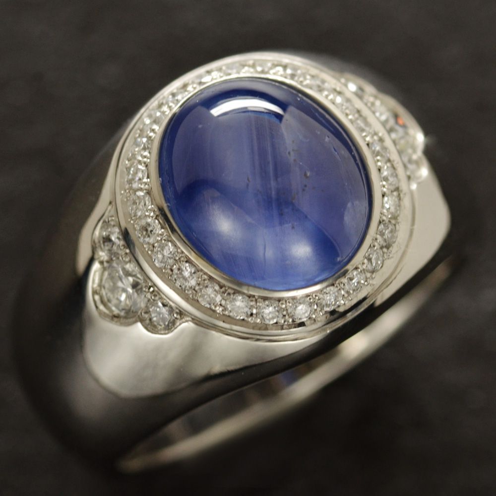 楽天市場】プラチナ リング メンズ 指輪 スターサファイア