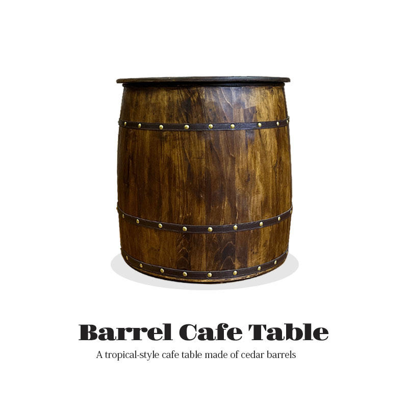 楽天市場】10%offクーポン配布中 テーブル カフェテーブル 樽型 バレル
