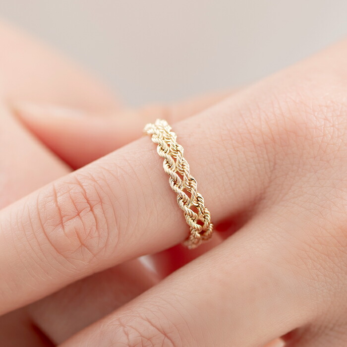 楽天市場】☆楽天ランキング1位☆ K18 ロープチェーン クオーレ リング