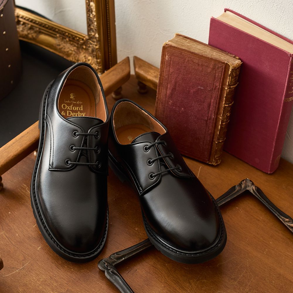 楽天市場】牛革 外羽根 プレーントゥ レースアップ シューズ メンズ