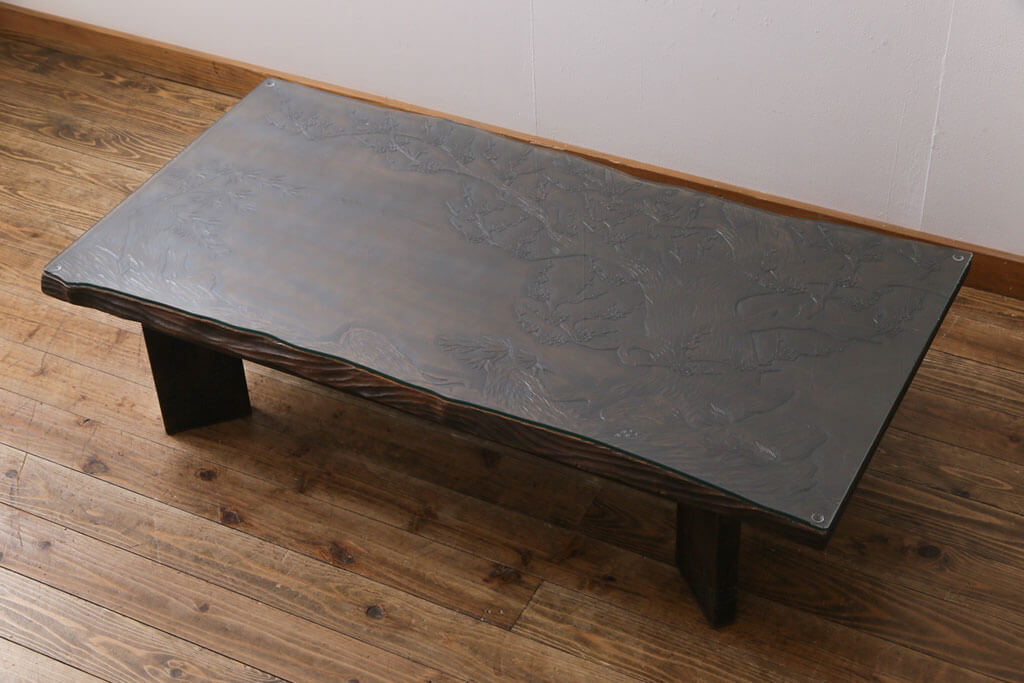 楽天市場】【中古】 座卓 伝統工芸 軽井沢彫り 特注品 栃の木一枚板