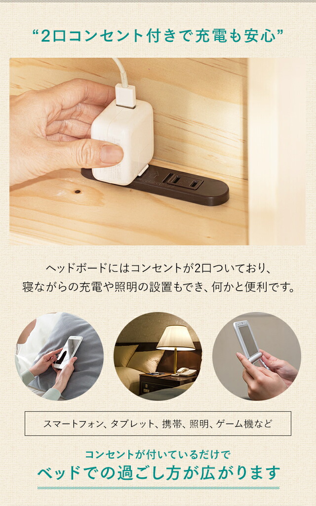 楽天市場】[本日P5倍] すのこベッド ベッド ダブル 宮棚 宮付き