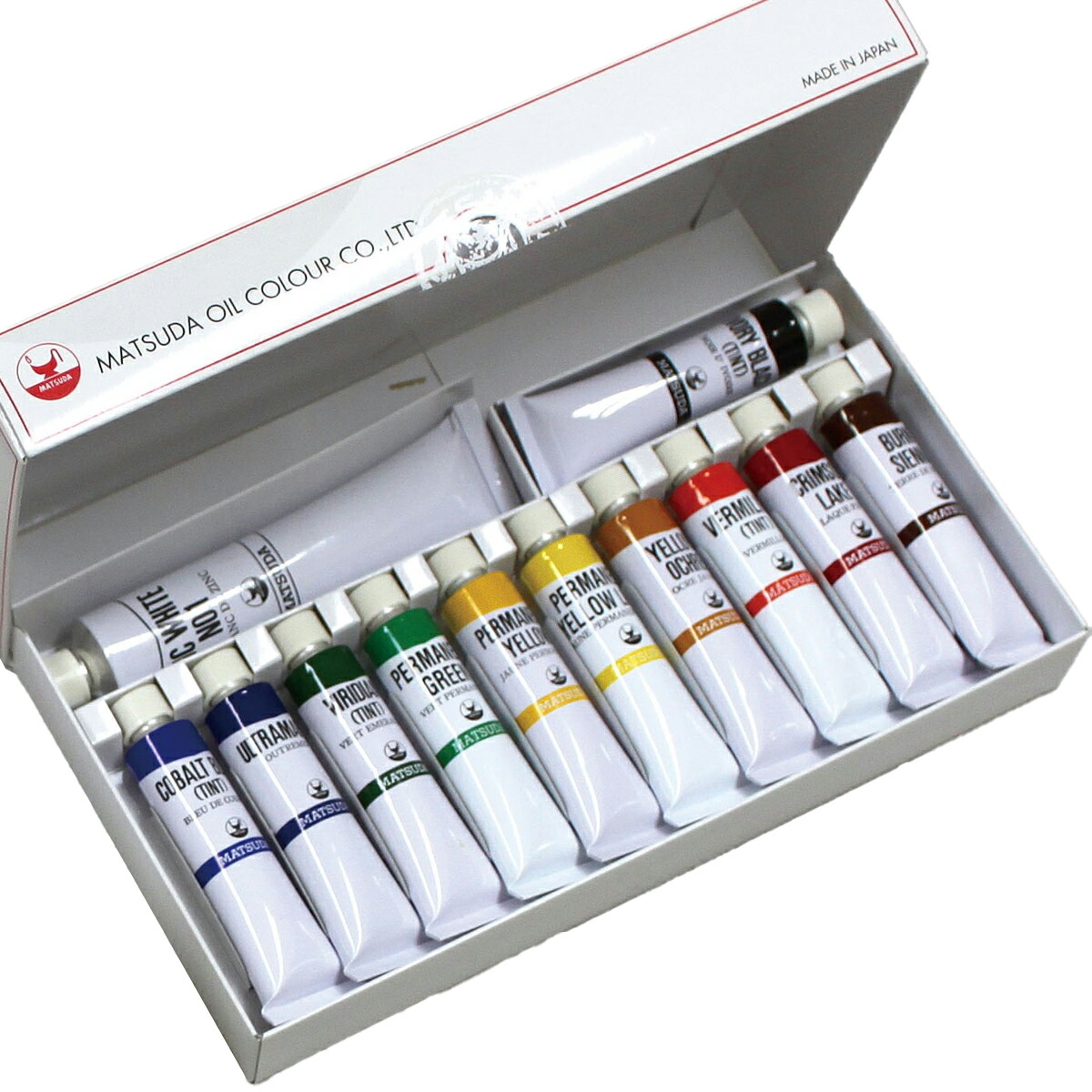 楽天市場】マツダ 速乾性 習作用 油絵具セット 12色 E-1 【 油絵の具