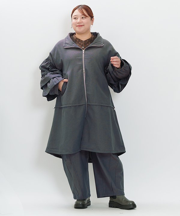 楽天市場】as know as フリルフリルロングコート レディース 大きい