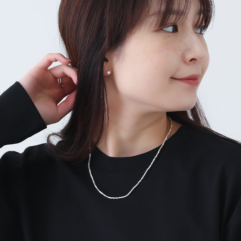 楽天市場】カレンシルバー 45cm シルバービーズ ネックレス 小粒