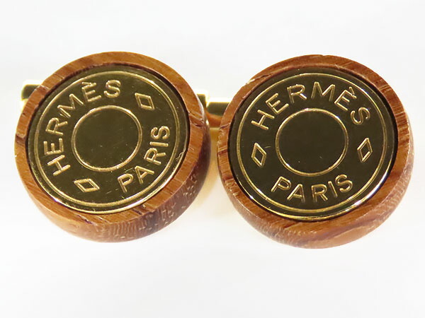 楽天市場】【美品】エルメス HERMES セリエ ウッド 木製 カフス カフス