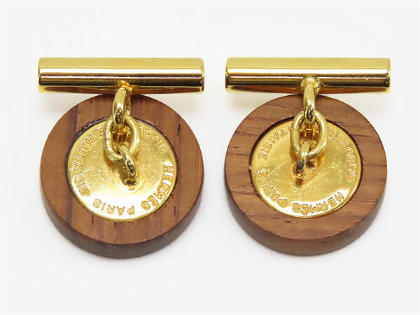 楽天市場】【美品】エルメス HERMES セリエ ウッド 木製 カフス カフス