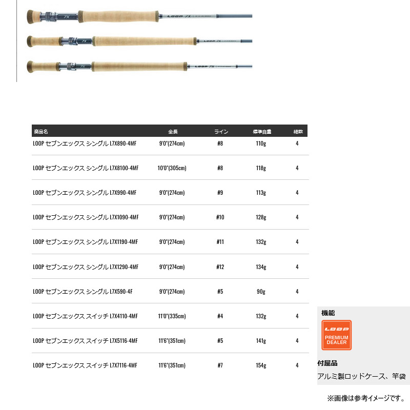 楽天市場】○ティムコ 7X フライロッド LOOP セブンエックス シングル