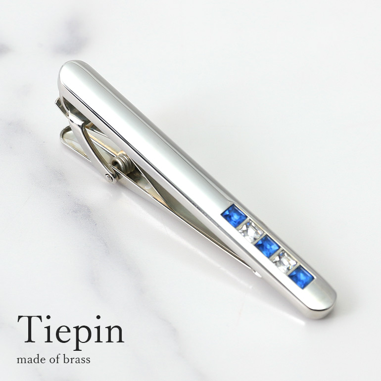 楽天市場】ネクタイピン タイピン ブルー シルバー ストーン 青 メンズ