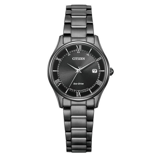 楽天市場】ソーラー電波 腕時計 クールな黒い ペアウォッチ シチズン