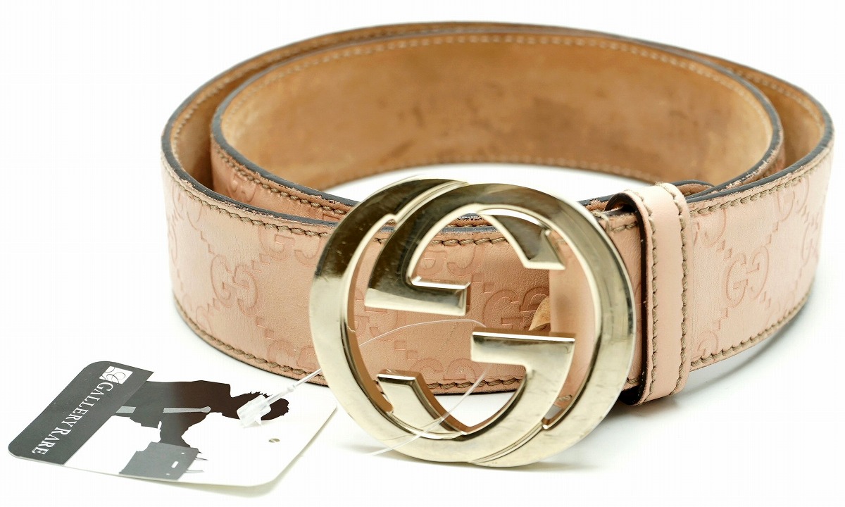 美品】グッチ ベルト バックル 金具 ゴールド インターロッキング 楽天