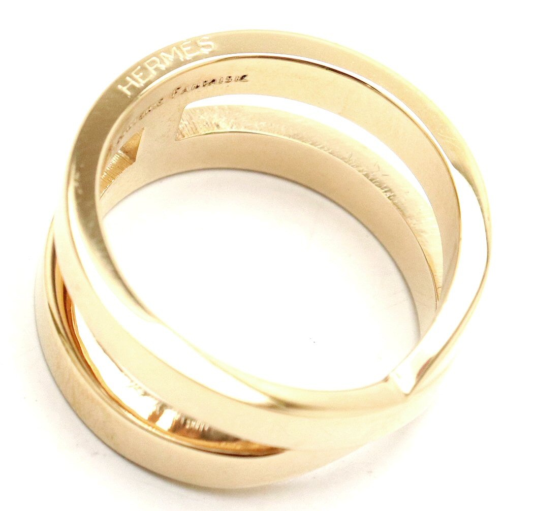 楽天市場】HERMES エルメス リュバン スカーフリング ゴールド 金色 GP