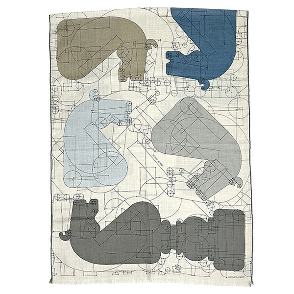 楽天市場】【超美品】 エルメス ショール レクタングル エシェック オ