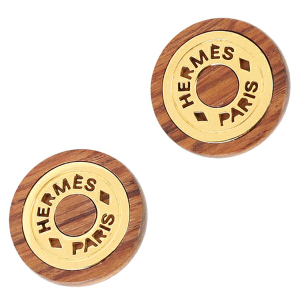 エルメスカードスタンド プレイヤードシリーズ ウッド レザーブラウン