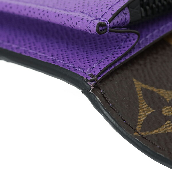 ゆなLouis Vuitton パープルレザー長財布 美品 LOUIS VUITTON ルイ