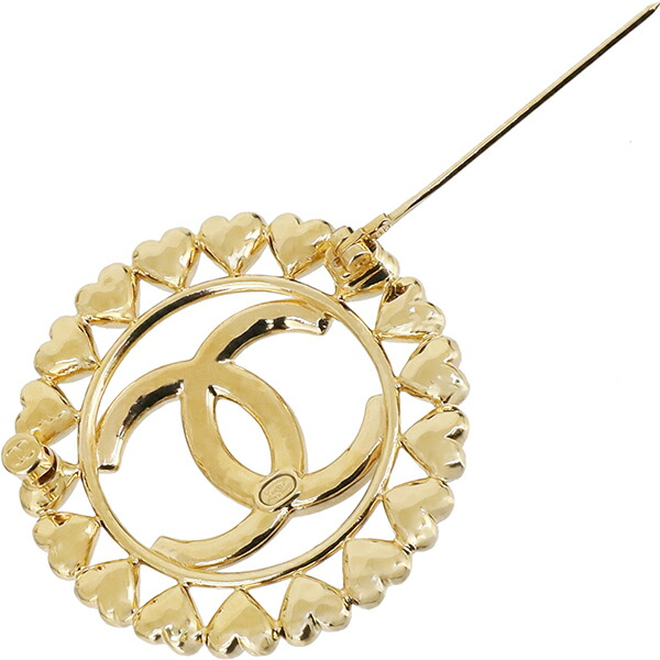 楽天市場】シャネル ブローチ ハートココマーク ラウンド メタル GP