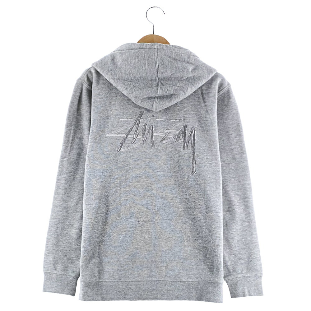 楽天市場】stussy ZIPパーカー Sサイズ グレー バック刺繍 ワン