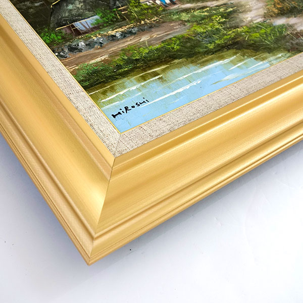 楽天市場】油彩画 松本弘 「里の民家」 F8号 油絵 額入り 風景画 真筆