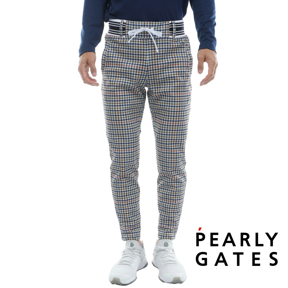 美品】パーリーゲイツ ゴルフ パンツ ネイビー メンズ チェック 5 美品