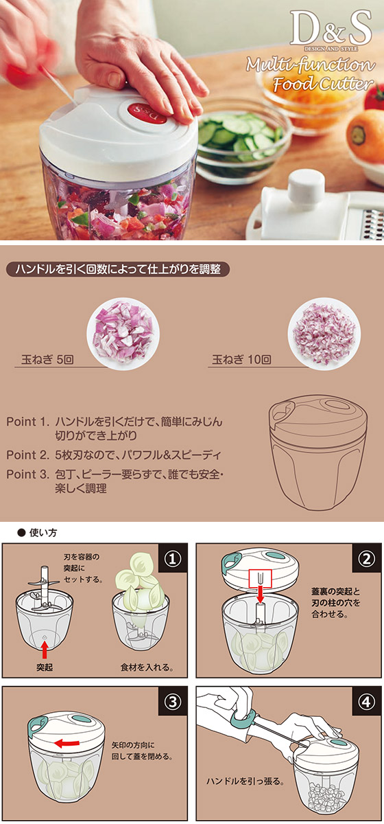 楽天市場】D＆S マルチ・フードカッター 11pcsセット KITCHEN デザイン