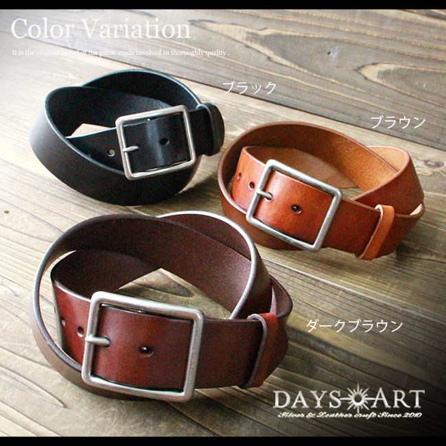 楽天市場】本革極太レザーベルト スクエアバックル シンプルベルト
