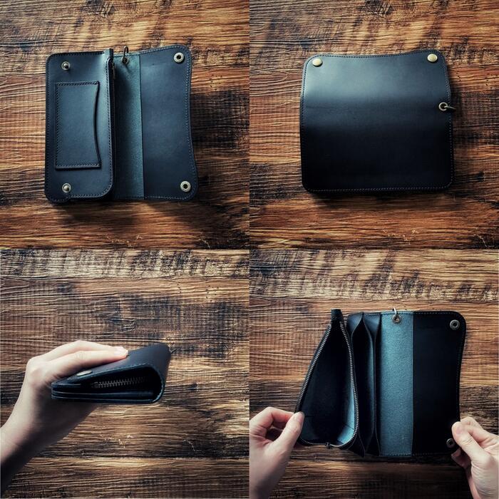 楽天市場】トラッカーウォレット ヌメ革 日本製 本革 長財布 メンズ 二