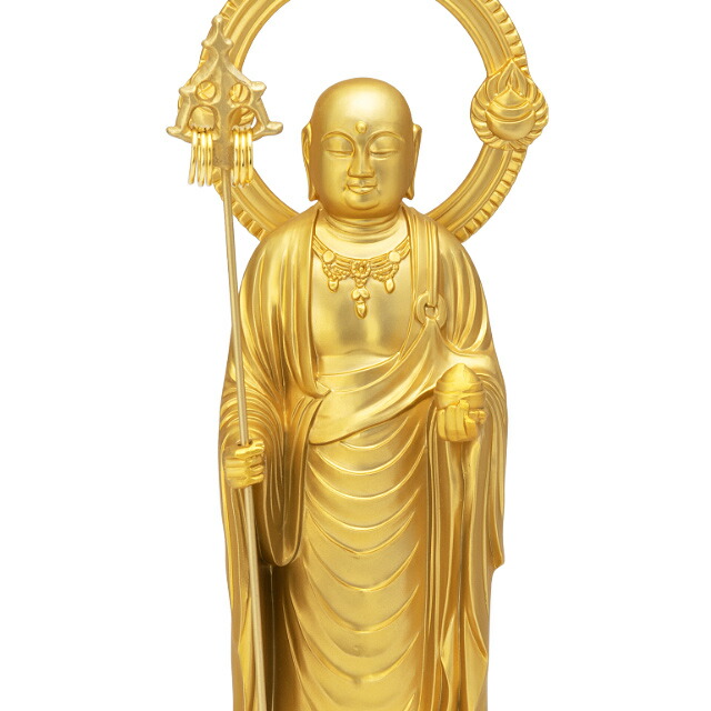 楽天市場】地蔵菩薩 合金製 21cm【牧田秀雲作】 高さ21cm×巾8cm【送料