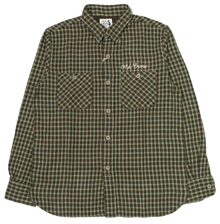 楽天市場】OLD CROW オールドクロウ 長袖 ダブルガーゼチェック シャツ