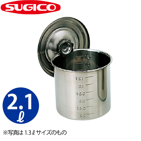 tecno000UK18-8ステンレス丸キッチンポット目盛付き 30 UK18-8