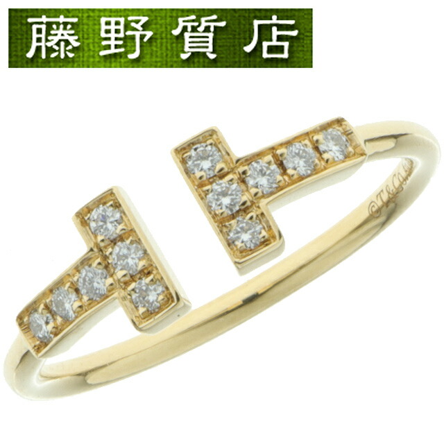 ティファニー Tワイヤー ダイヤモンドリングYG 15号ショップカードあり