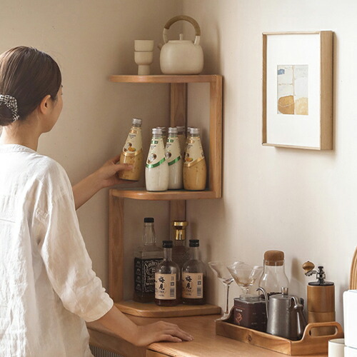 楽天市場】【レビュー特典】コーナーラック 天然木 オープンラック