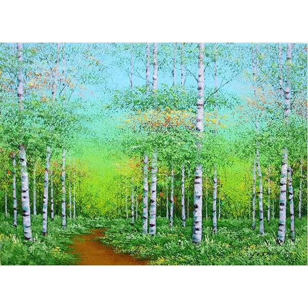 絵画 白樺林 Yoshida作 絵画 白樺林 Yoshida作 白樺林絵画オリジナル