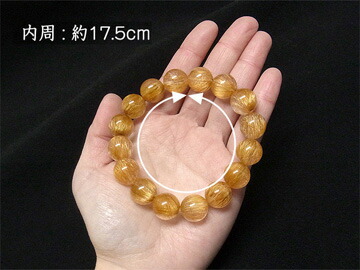 楽天市場】ルチルクォーツ ブレスレット 13.5mm玉 天然石