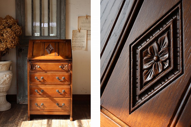 楽天市場】英国アンティークスタイル 小振りなライティングビューロー