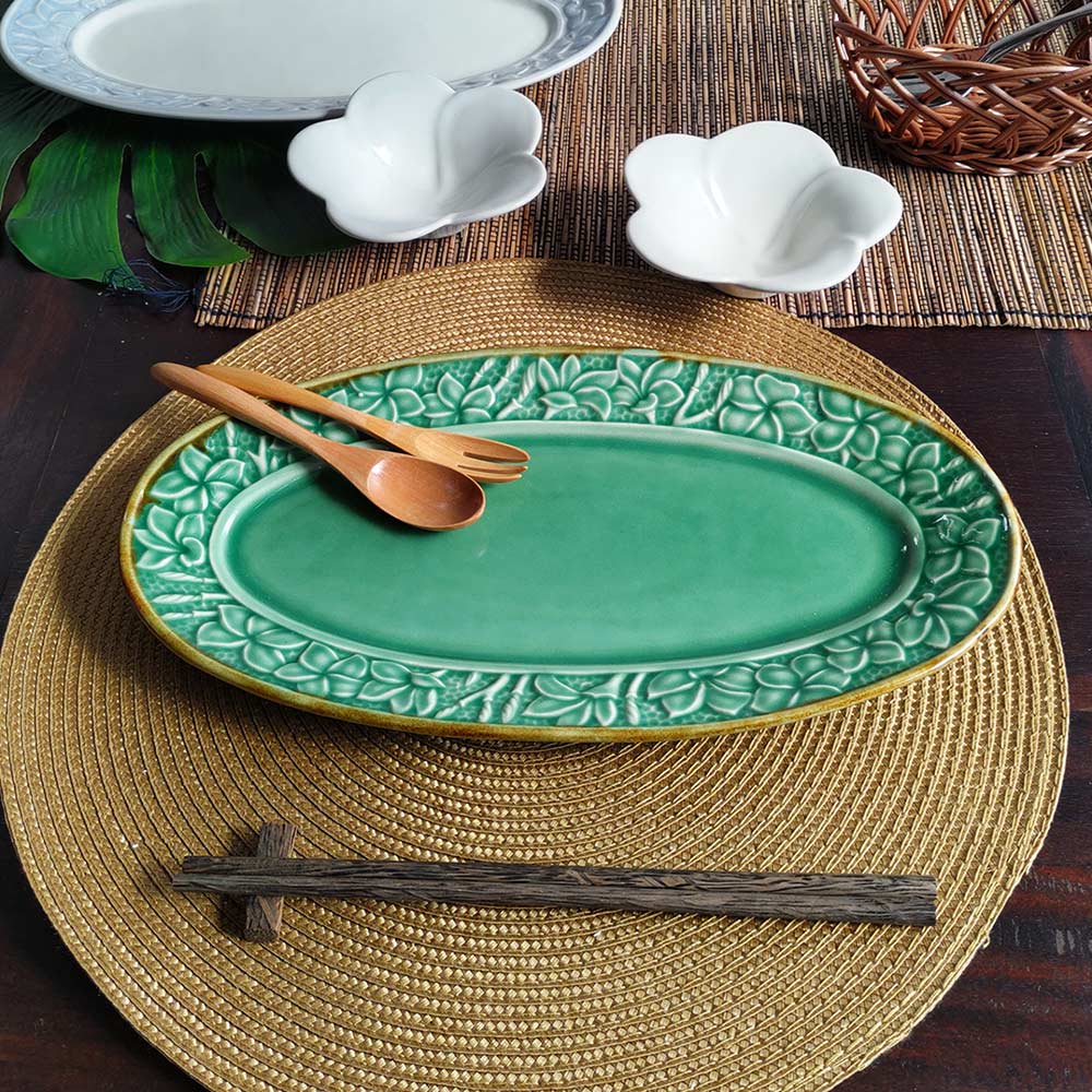 楽天市場】ジェンガラケラミック オーバル プレート 楕円 平皿 2色