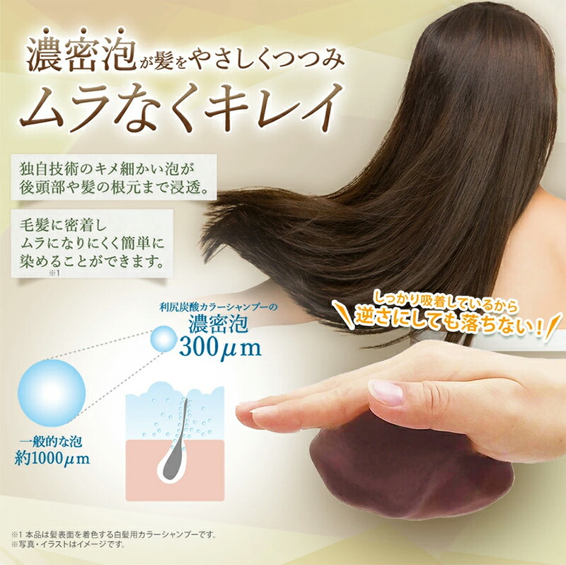 楽天市場】利尻炭酸カラーシャンプー 180g ムラなく染まる 濃密泡