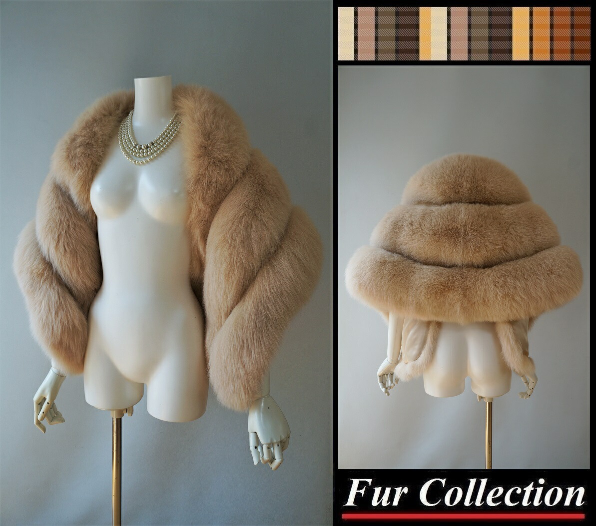 楽天市場】フォックスファーボレロケープ毛皮ストール/ベージュファー