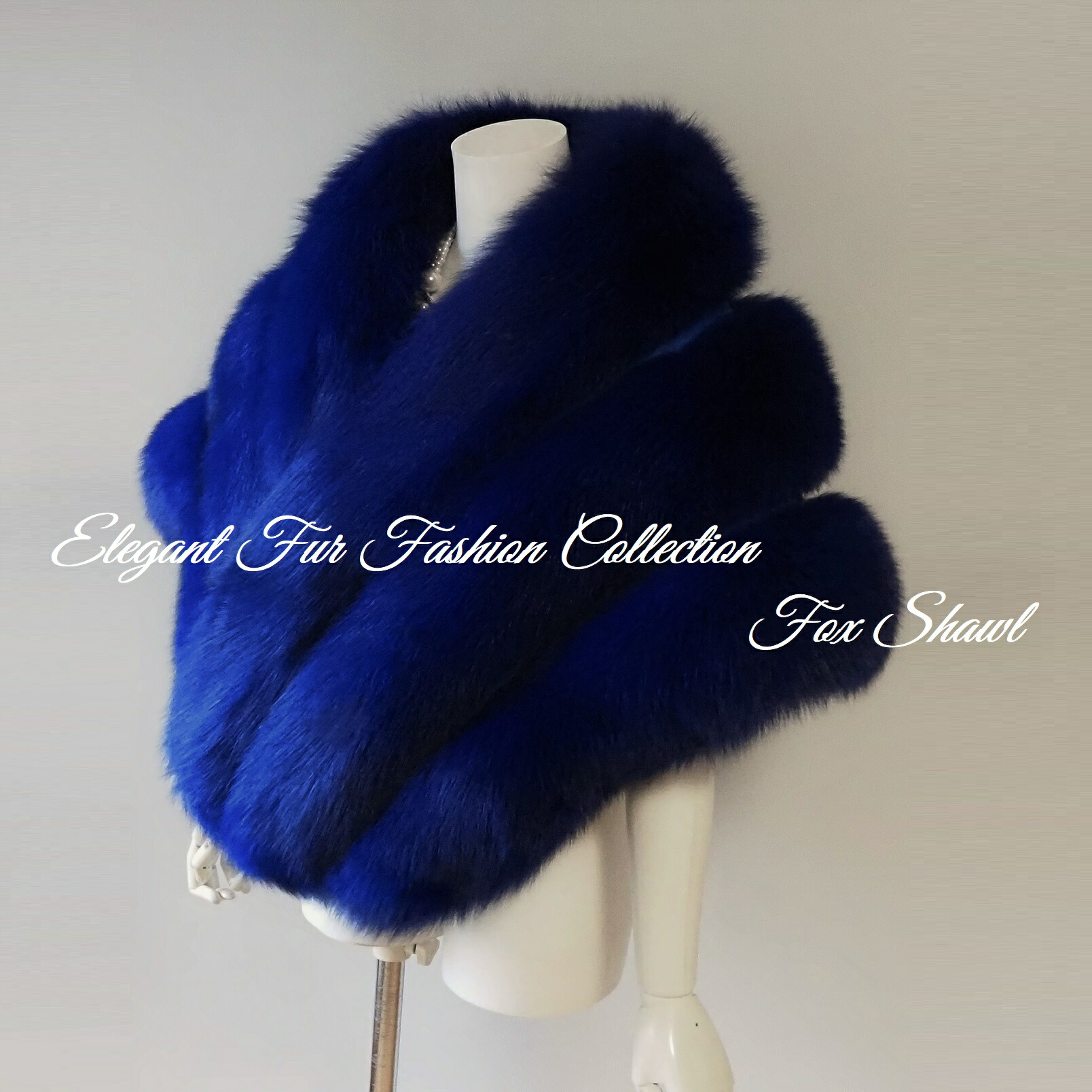 楽天市場】肉厚ロイヤルブルーフォックスファーストール ショール