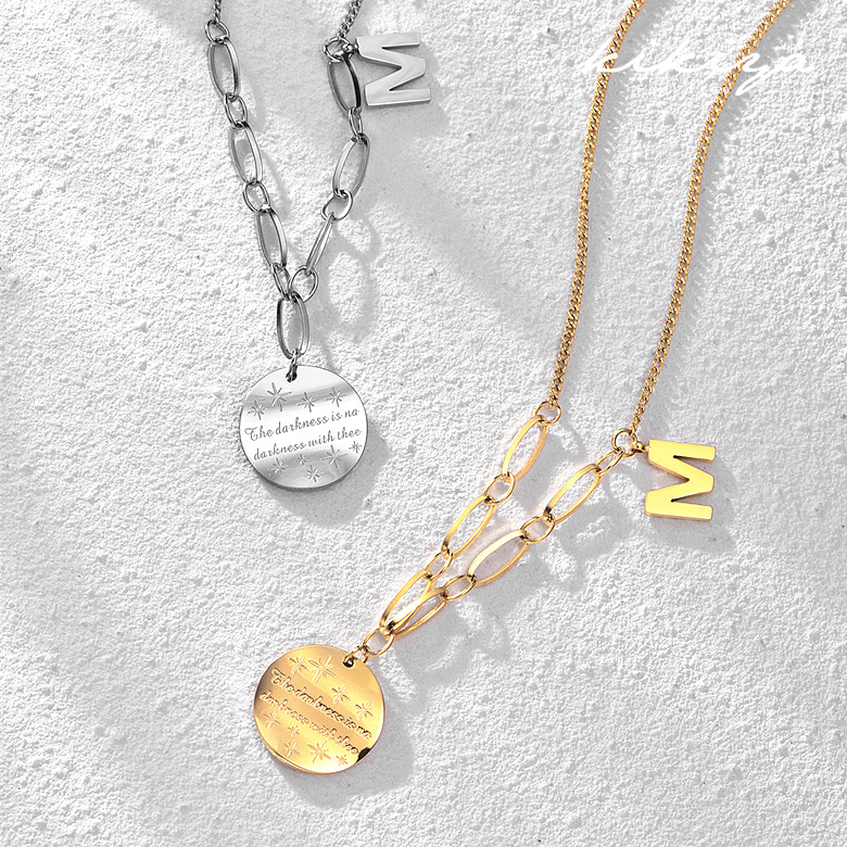 楽天市場】ネックレス イニシャルM コインネックレス レディース