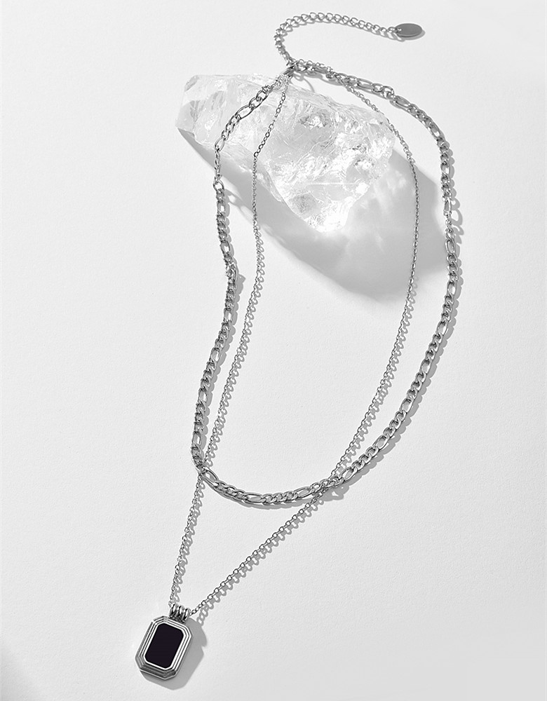 楽天市場】ネックレス ブラックシェル 二連ネックレス レディース