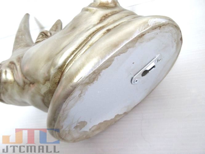 楽天市場】シルバーゴールド 壁掛け サイ オブジェ 剥製 インテリア